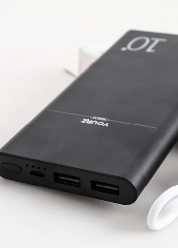 10000 Чорний павербанк металічний на 10000 мАч с 2-мя портами USB (1 од.) - фото 3