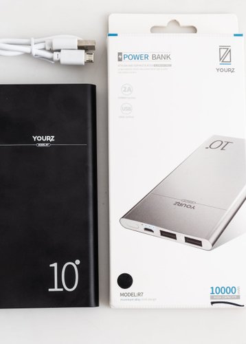 10000 Чорний павербанк металічний на 10000 мАч с 2-мя портами USB (1 од.) - фото 4